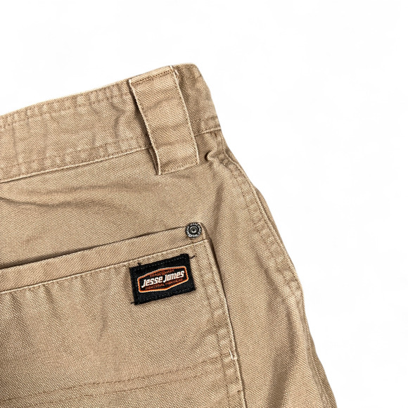 Jesse James Shorts Mens 34 Brown Regular Carpenter Industrial Workwear Canvas - Picture 6 of 10